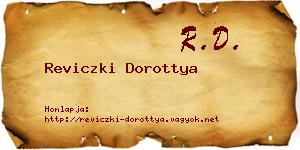 Reviczki Dorottya névjegykártya